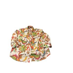 Vtg Polo Ralph Lauren Abstract Paisley Flower Art Shirt Size 1x Preppy 90s